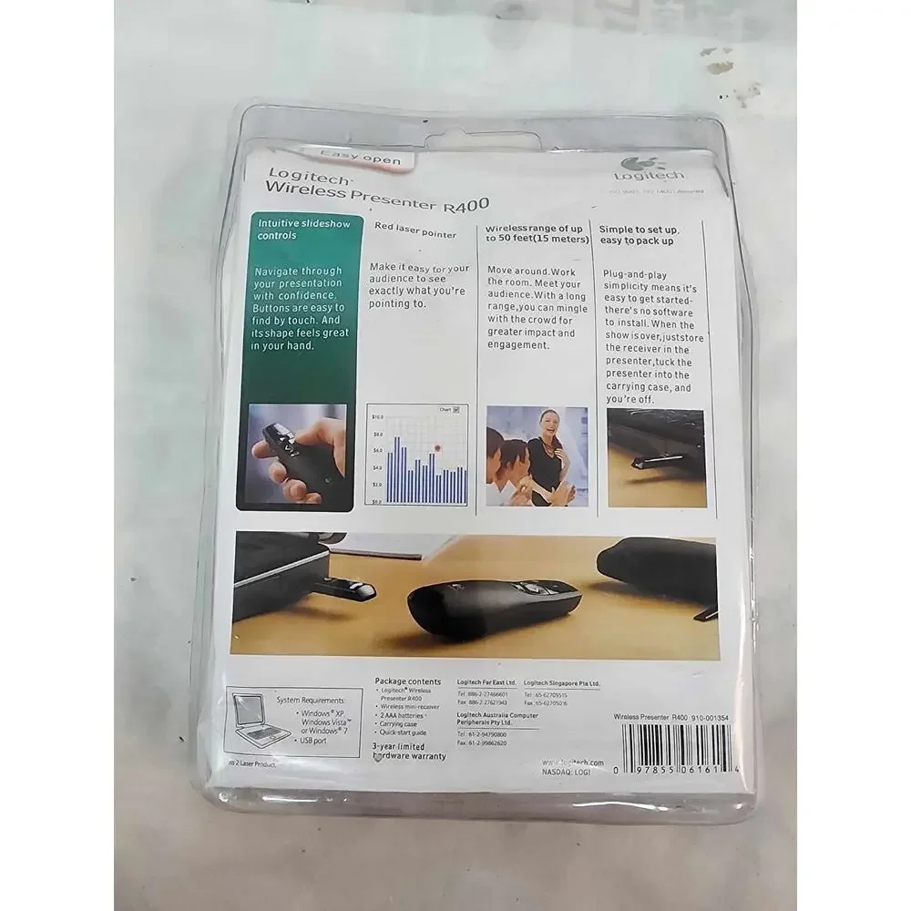 Logitech R400 Presenter Remote Control & Red Laser Pointer - Brand New Sealed